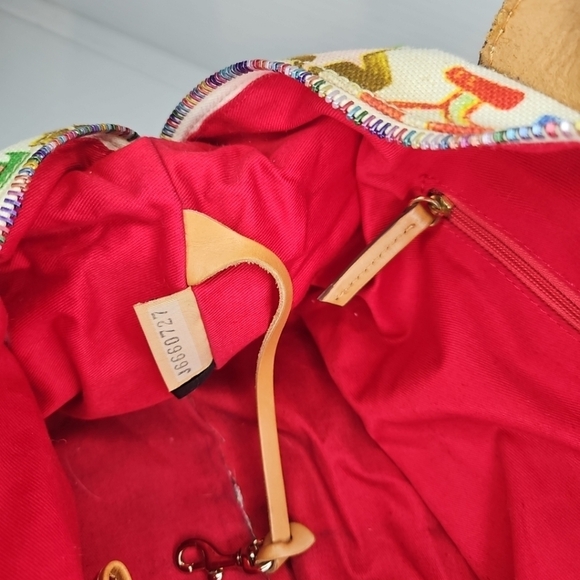 Dooney & Bourke Colorful Alphabet Scribble Canvas Tote Bag ,Multi Print Rr Vntg - Picture 13 of 14